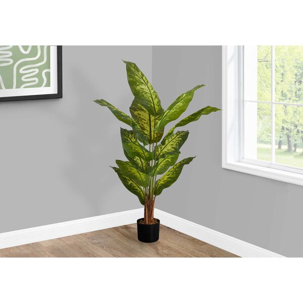 Black Green 47-Inch Indoor Evergreen Faux Fake Floor Potted Decorative Artificial Plant, image 2